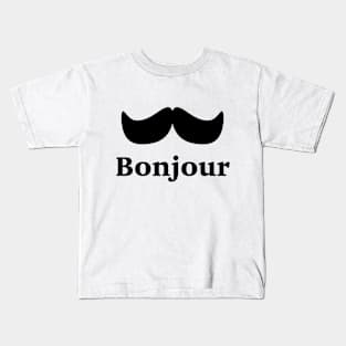 Bonjour Moustache Kids T-Shirt